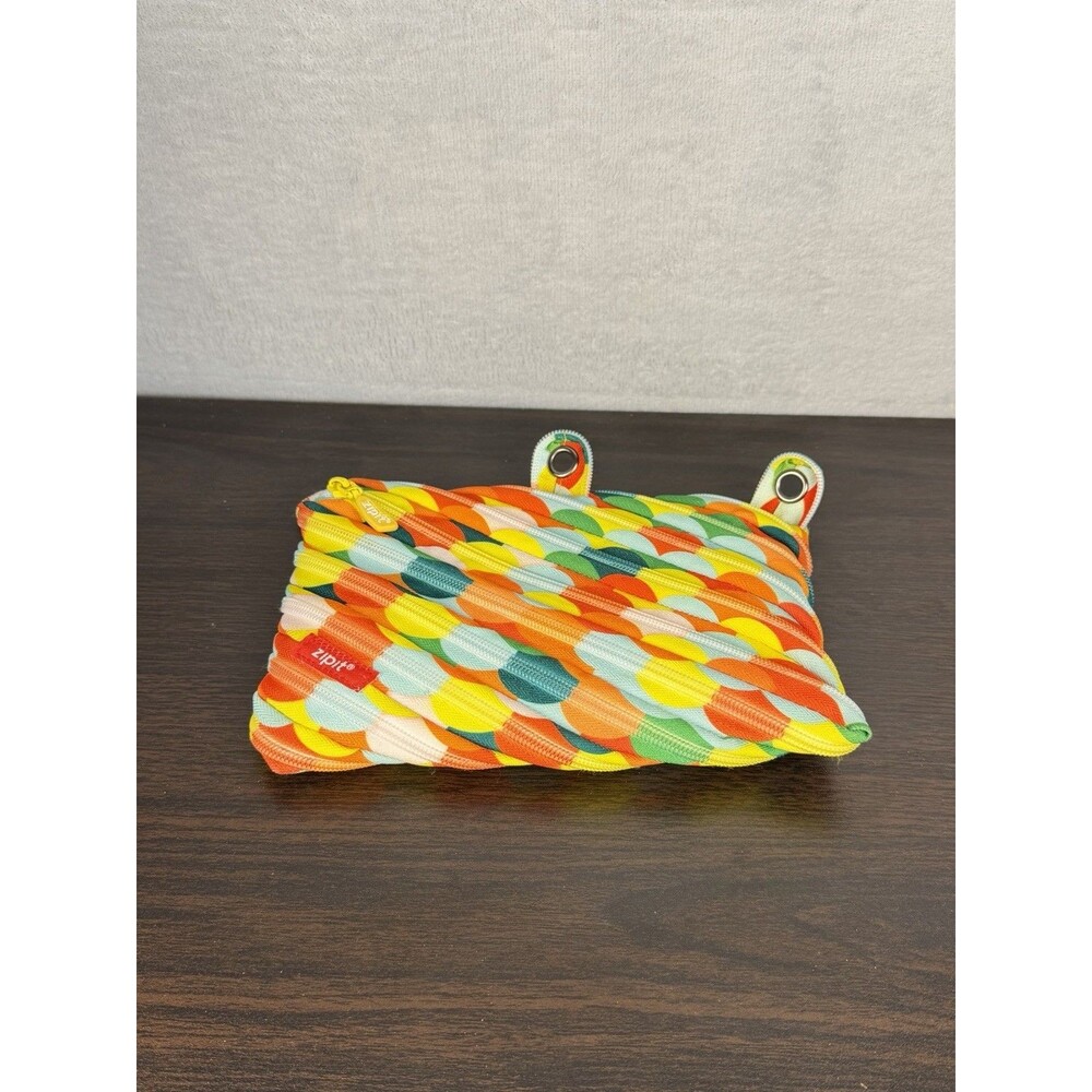 ZIP IT -VIBRANT COLORS 3 RING BINDER PENCIL CASE POUCH Multicolor Colorz Case